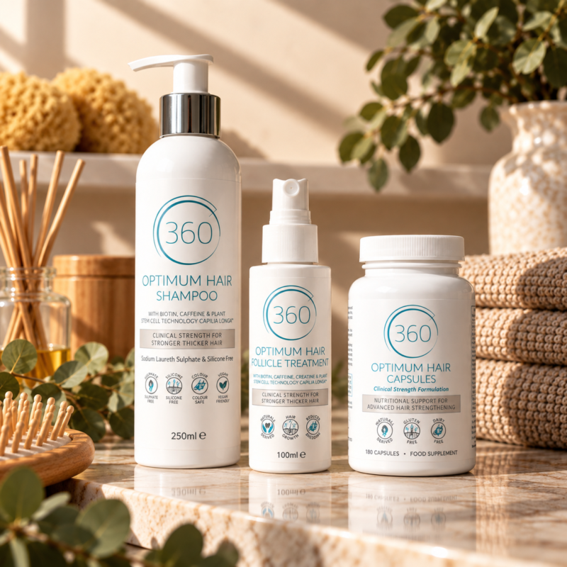 360 Optimum Hair Cleanse + Stimulate + Nutrition Bundle